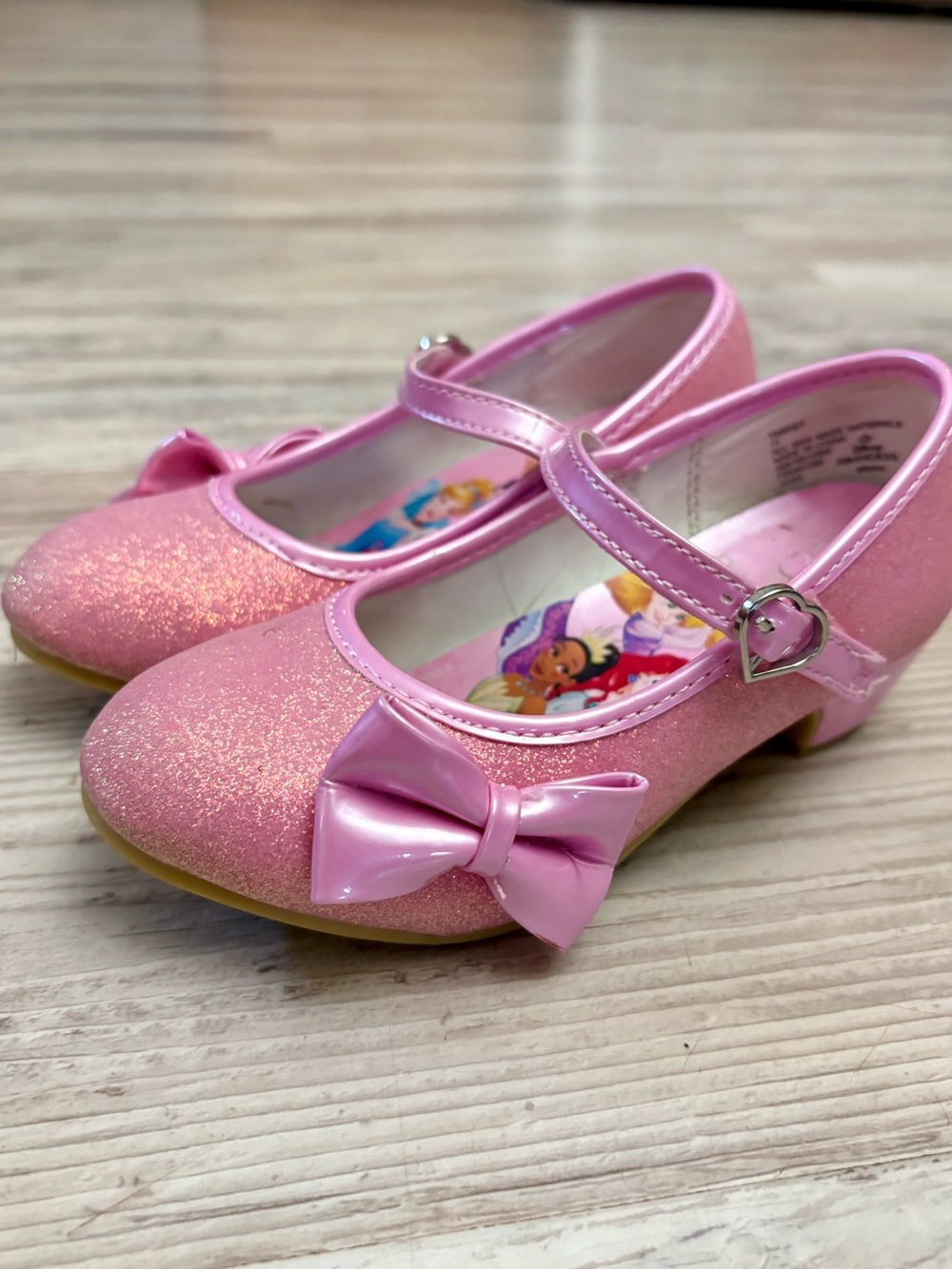 Girls Pink Sparkle Mary Jane Dress Shoes with Bow